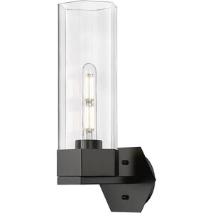 Claverack 1 Light 5 inch Matte Black Sconce Wall Light in Clear Glass