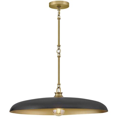 Sadie 1 Light 24 inch Lacquered Brass with Black Chandelier Ceiling Light