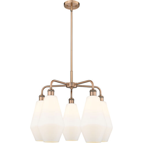 Cindyrella 5 Light 25 inch Antique Copper Chandelier Ceiling Light in Cased Matte White