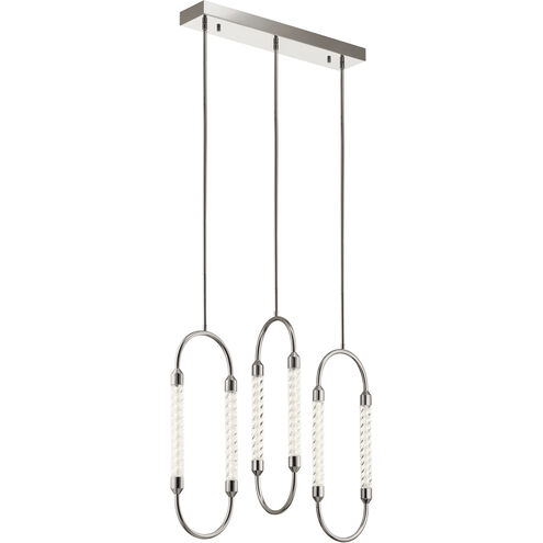 Delsey LED 9.5 inch Polished Nickel Chandelier Ceiling Light, Linear (Single)