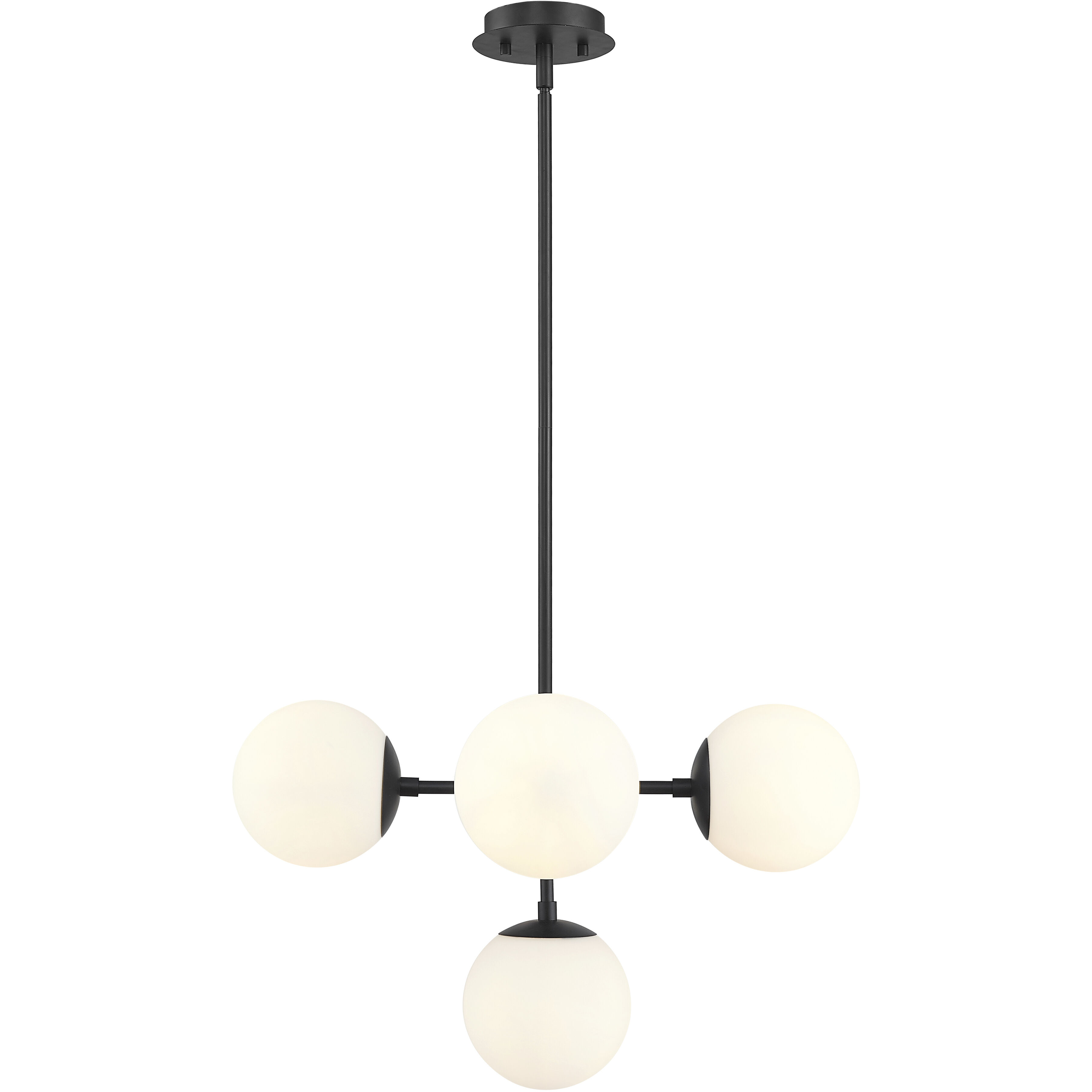 Midnetic 5 Light 22.25 inch Matte Black Pendant Ceiling Light