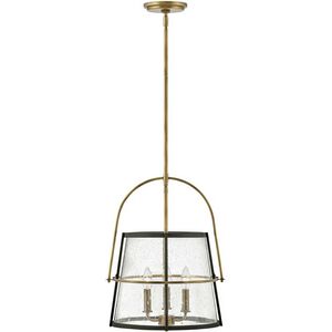 Tournon LED 15 inch Heritage Brass with Black Indoor Pendant Ceiling Light