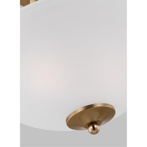 Geary 2 Light 13.88 inch Satin Brass Convertible Pendant Semi-Flush Ceiling Light, Small
