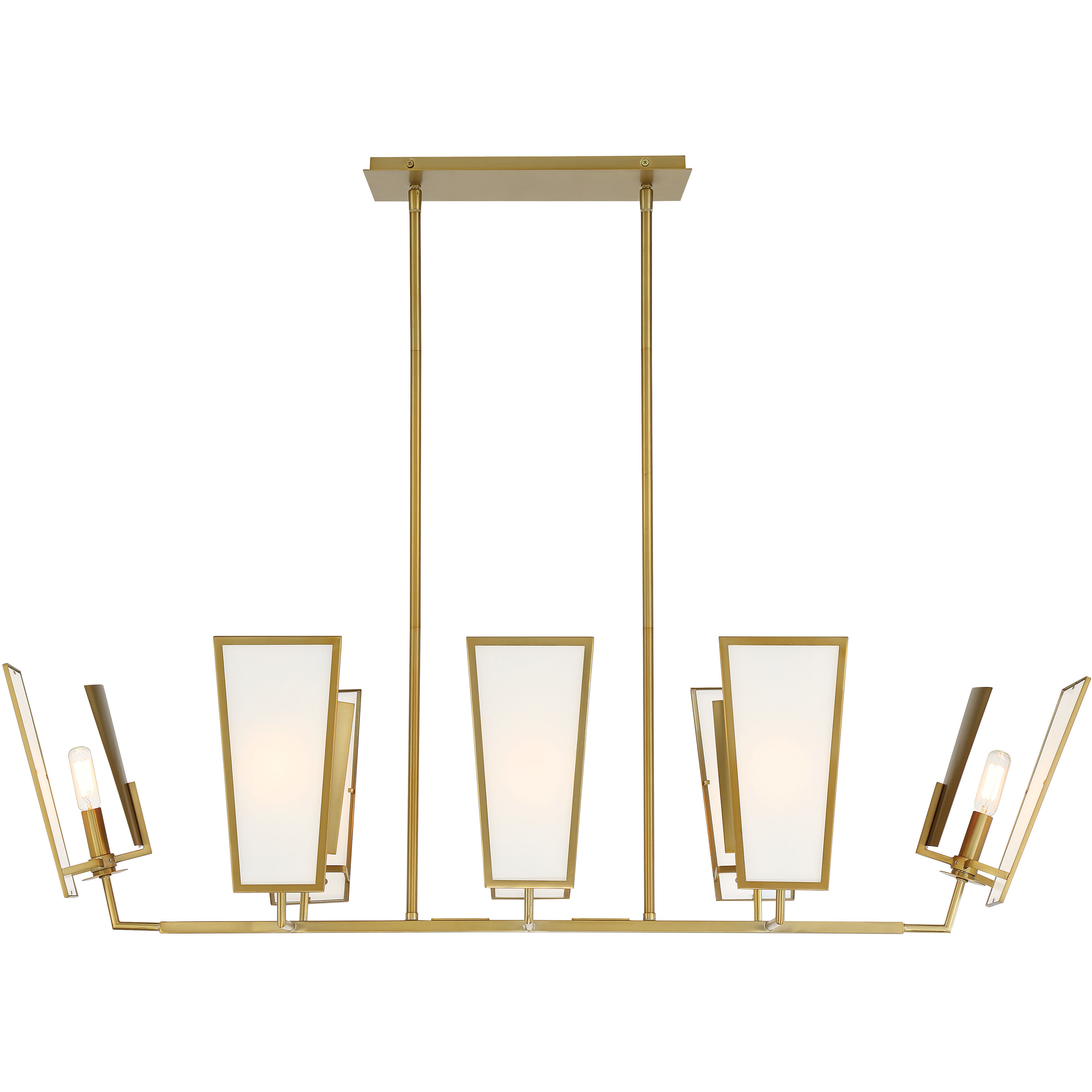 Ricochet 8 Light 44 inch Soft Brass Island Light Ceiling Light