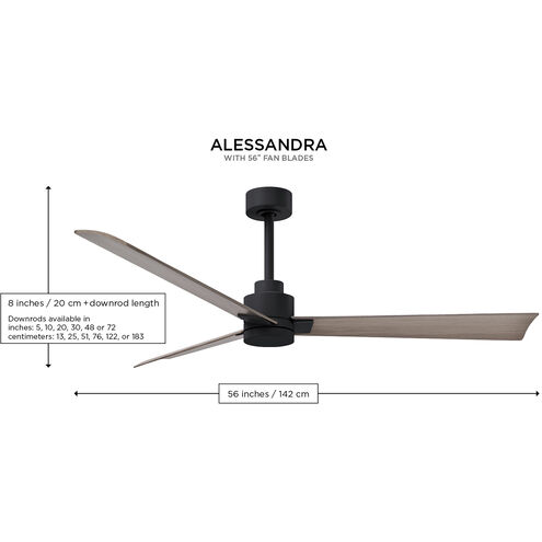 Atlas Alessandra 56 inch Matte White with Walnut Tone Blades Indoor/Outdoor Ceiling Fan