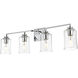 Ronnie 4 Light 32 inch Chrome Bath Sconce Wall Light