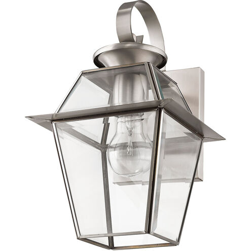 Westover 1 Light 13 inch Brushed Nickel Outdoor Wall Lantern