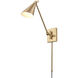 Whitmire 17.75 inch 60.00 watt Brushed Gold Swingarm Sconce Wall Light, Plug-In/Hardwire