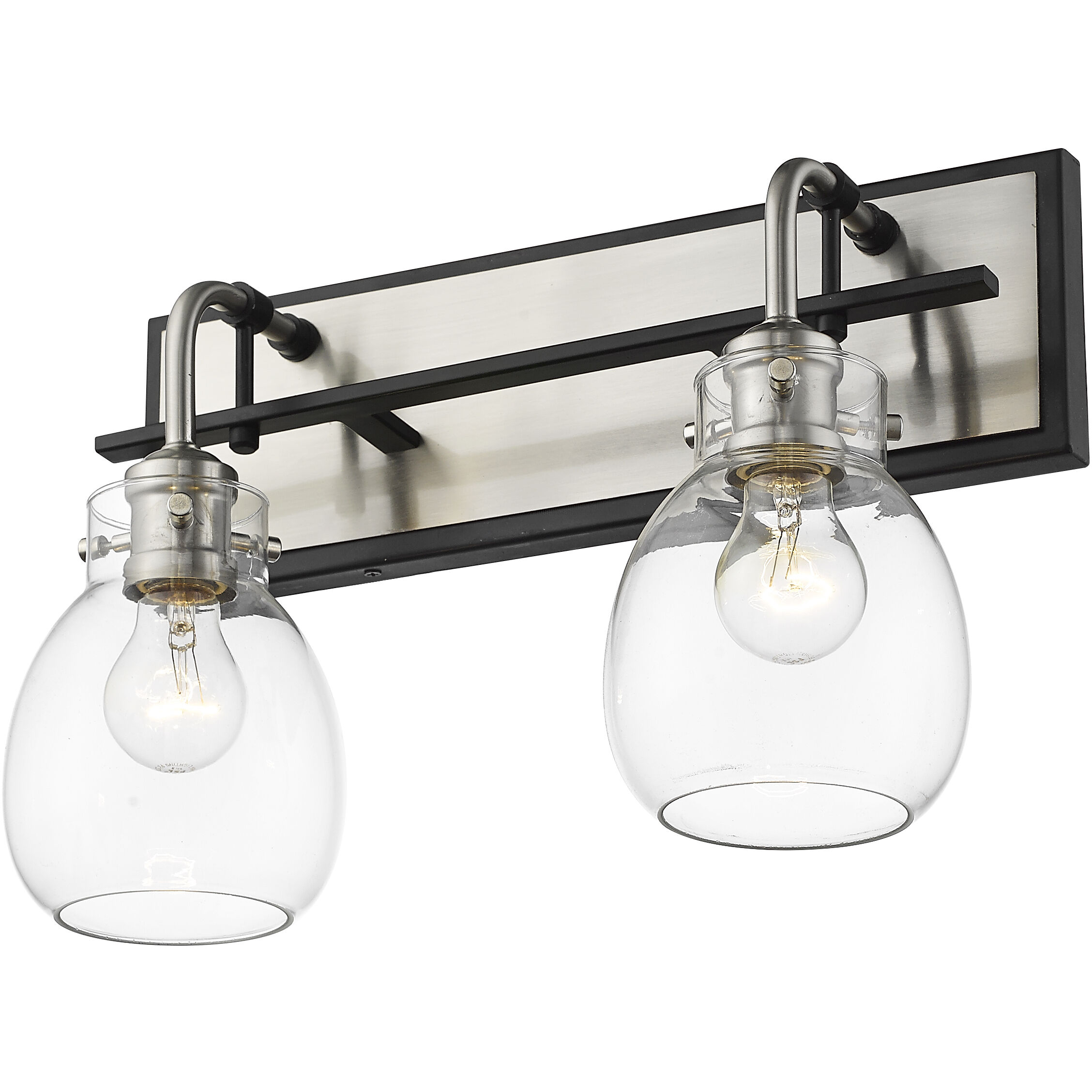 Kraken 2 Light 16 inch Matte Black and Brushed Nickel Wall Sconce Wall Light