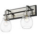Kraken 2 Light 16 inch Matte Black and Brushed Nickel Wall Sconce Wall Light