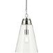 Marsailli 1 Light Polished Nickel Pendant Ceiling Light, Medium