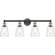 Ellery 4 Light 31.75 inch Black Antique Brass Bath Vanity Light Wall Light in Clear