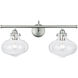 Clara 2 Light 22.75 inch Brushed Nickel with Clear Vanity Light Wall Light