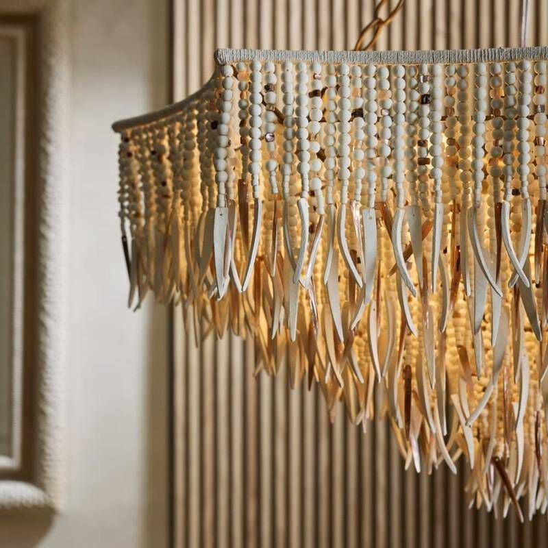 Josephine 6 Light 30 inch Natural and White Chandelier Ceiling Light