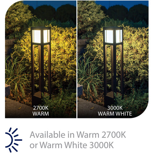 Tower 120 12.5 watt Black Bollard Lighting in 2700K, WAC Landscape