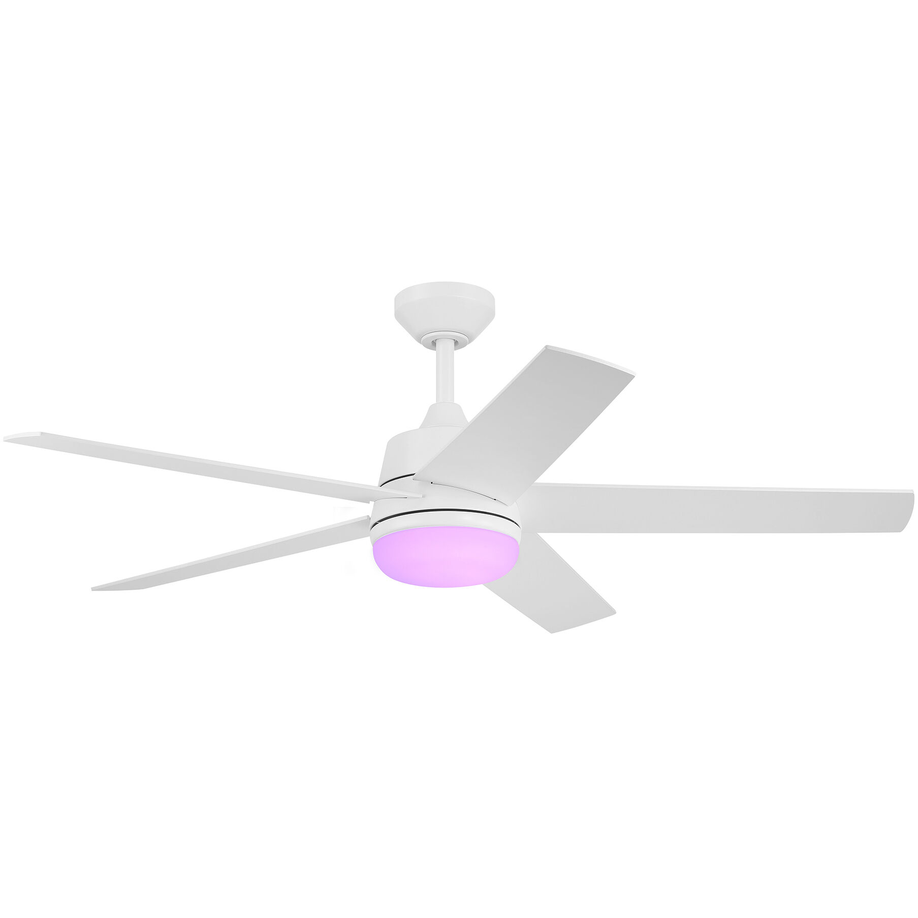 Astrea 52 inch Matte White with Reversible Matte White/Blonde Maple Blades Smart Color Fan