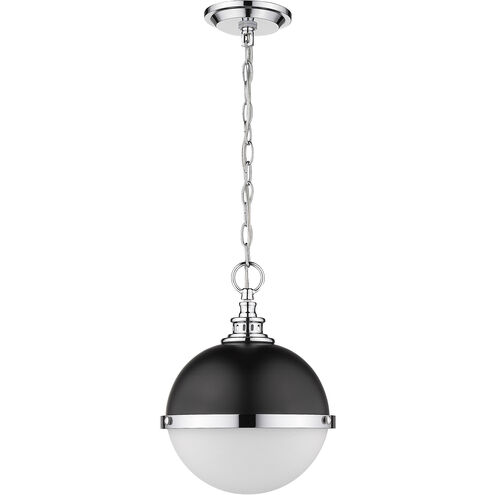 Peyton 2 Light 11.5 inch Matte Black and Chrome Pendant Ceiling Light
