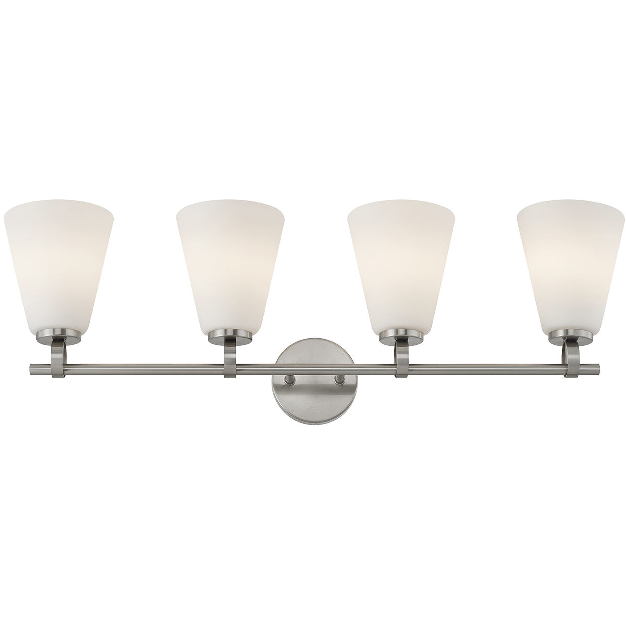 Fusion Collection - Bolzano Family 4 Light 33 inch Brushed Nickel Bath/Vanity Wall Light, EVOLV