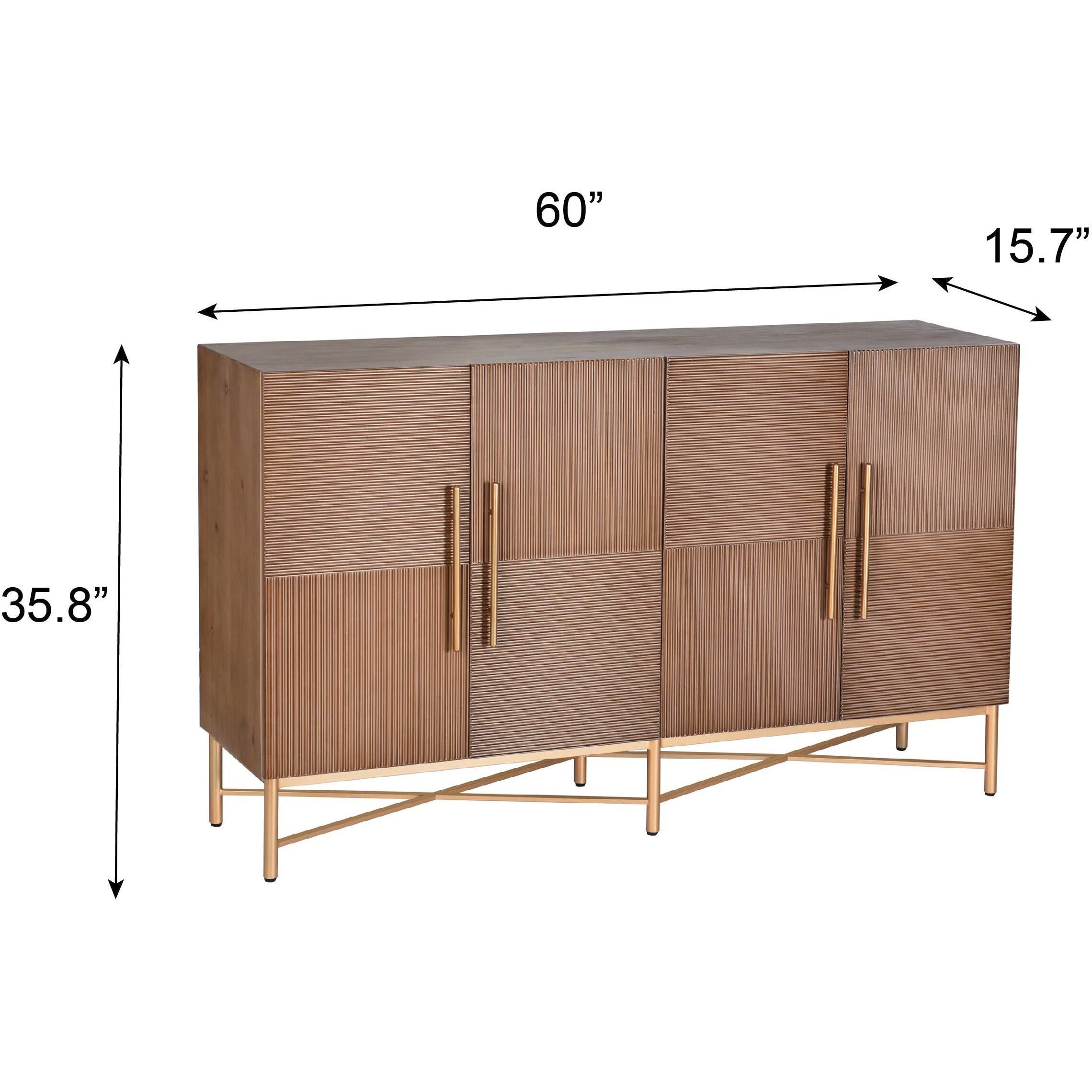 Cameron Dark Natural and Gold Cabinet