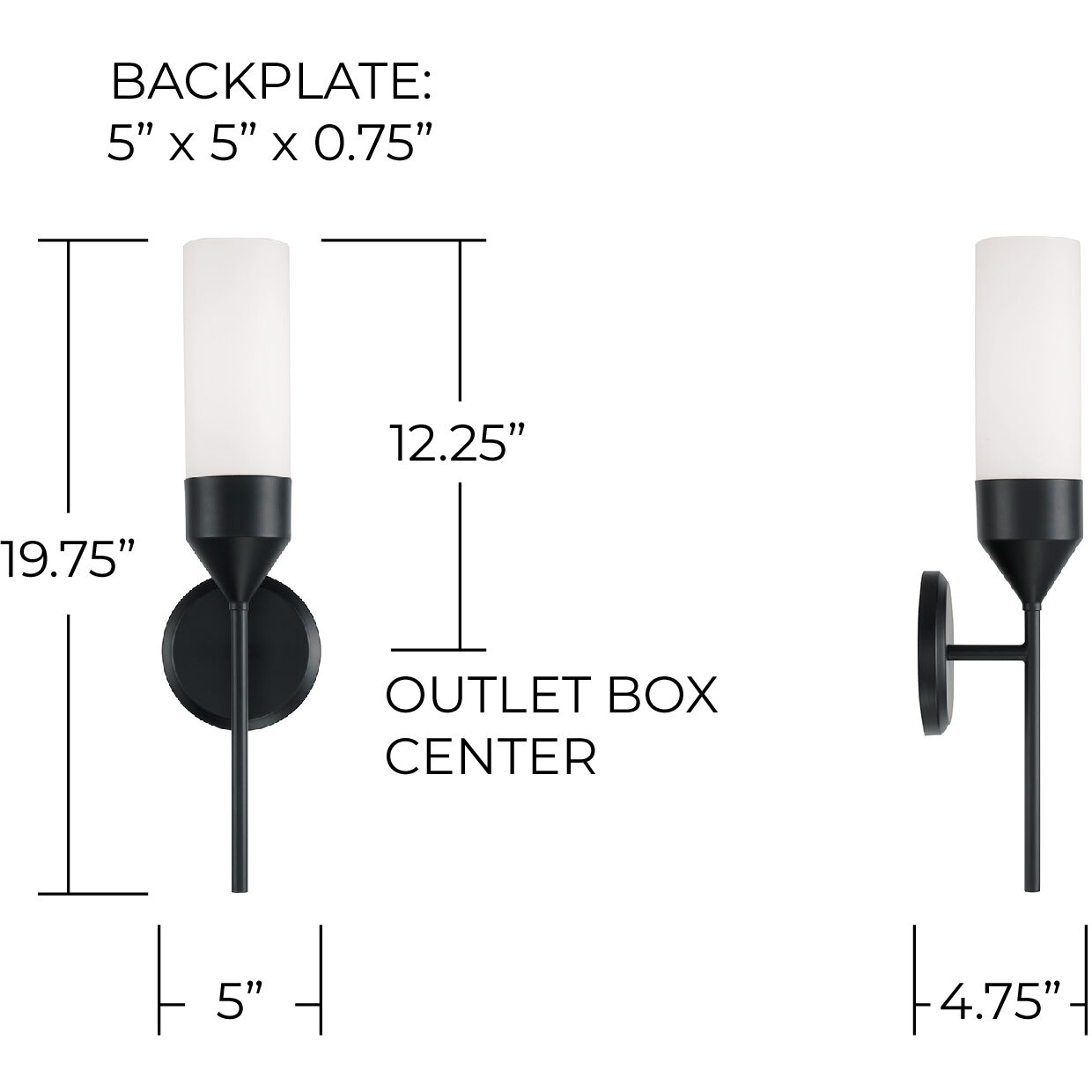 Devon 1 Light 5 inch Matte Black Sconce Wall Light