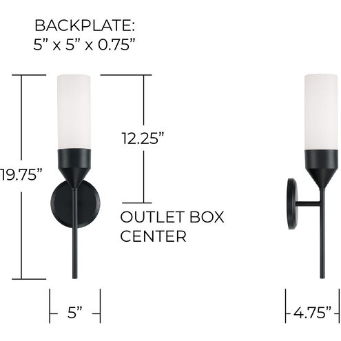 Devon 1 Light 5 inch Matte Black Sconce Wall Light