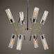 Telesto 8 Light 32 inch Texture Black and Antique Brass Linear Pendant Ceiling Light