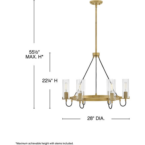 Ryden 6 Light 28 inch Heritage Brass Chandelier Ceiling Light