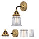 Nouveau 2 Small Canton 1 Light 5.25 inch Black Antique Brass Sconce Wall Light in Clear Glass