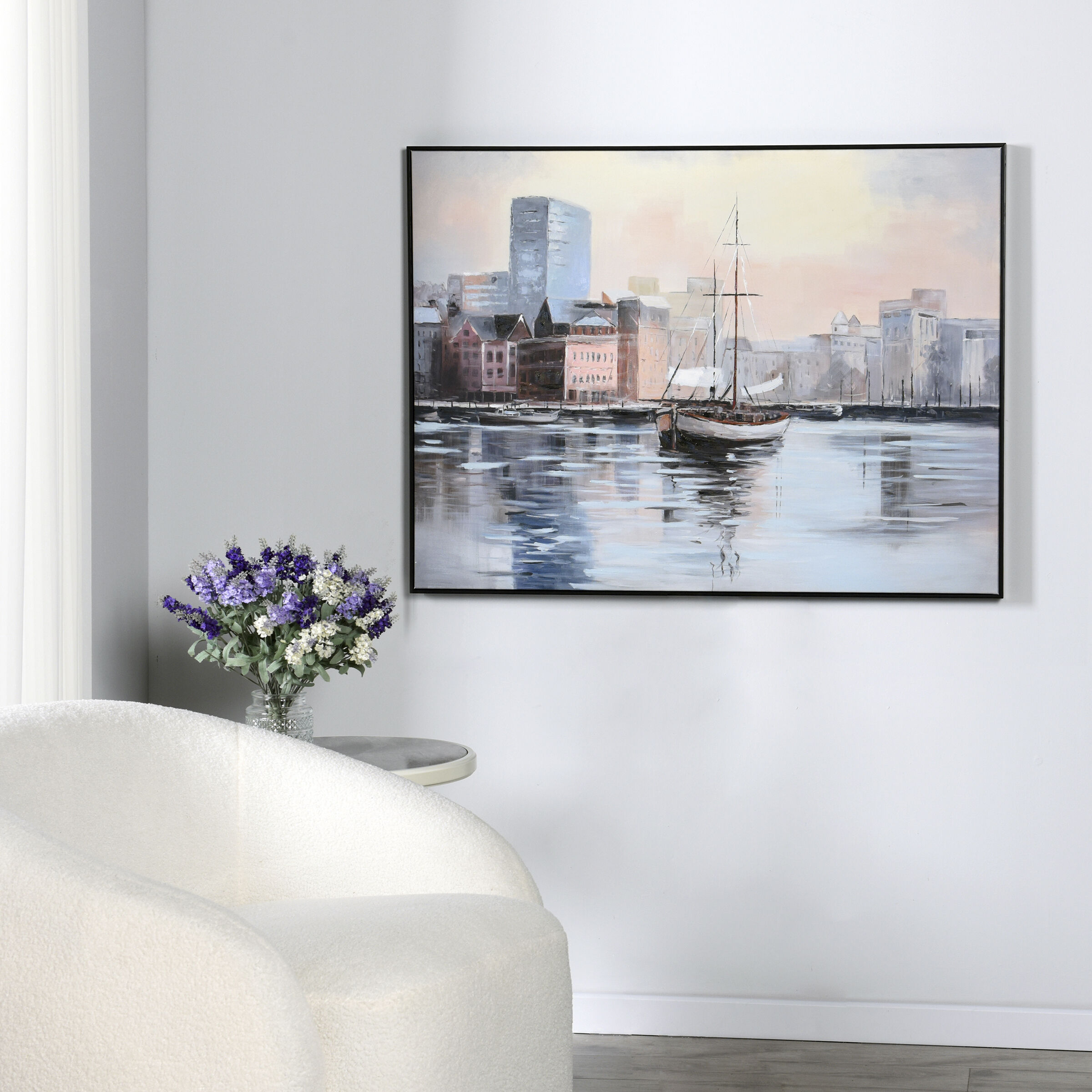 Cameron Multi - White and Blue and Black and Brown Wall Art