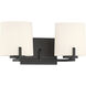 Mirelle 2 Light 16 inch Dark Matte Black Vanity Wall Light