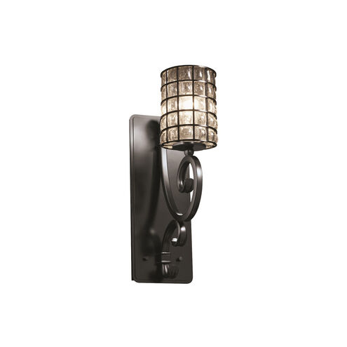Wire Glass 5 inch Matte Black Wall Sconce Wall Light