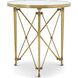 Spencer London 29.5 X 28 inch Cannes Brass / Lacus Quartz Round Center Table, Brass with Quartz Top, Round, Round Brass Center Table
