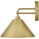 Milo 1 Light 9 inch Lacquered Brass Sconce Wall Light