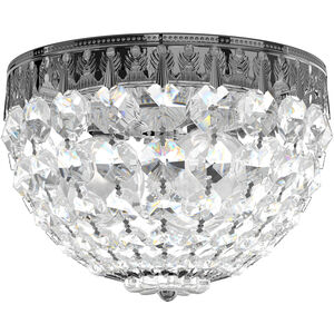 Petit Crystal 3 Light 8 inch Silver Flush Mount Ceiling Light in Swarovski, Polished Silver
