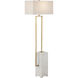 Beside 69 inch 150.00 watt White/Antique Brass Floor Lamp Portable Light