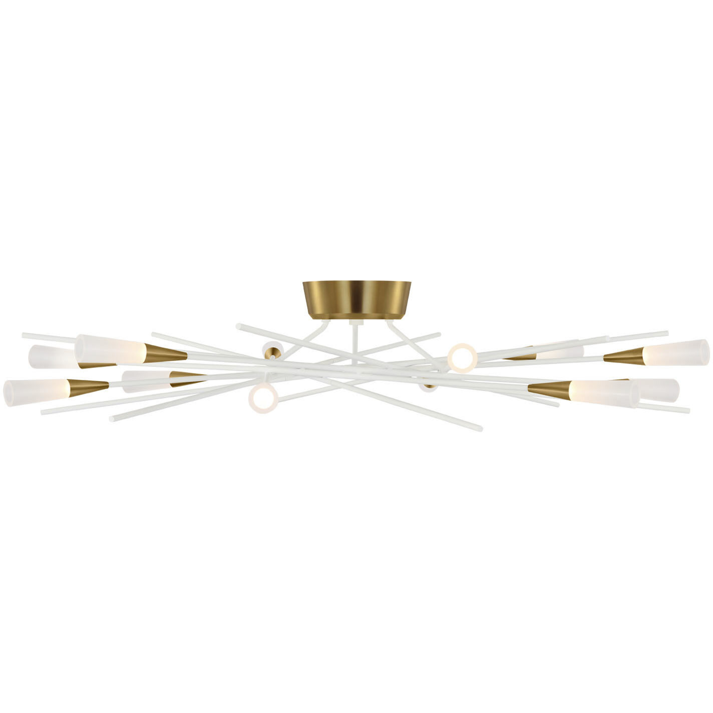 Chapman & Myers Stellar LED 40 inch Matte White Radial Semi-Flush Mount Ceiling Light