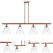 Ballston Ballston Cone LED 48 inch Antique Copper Island Light Ceiling Light in Clear Glass