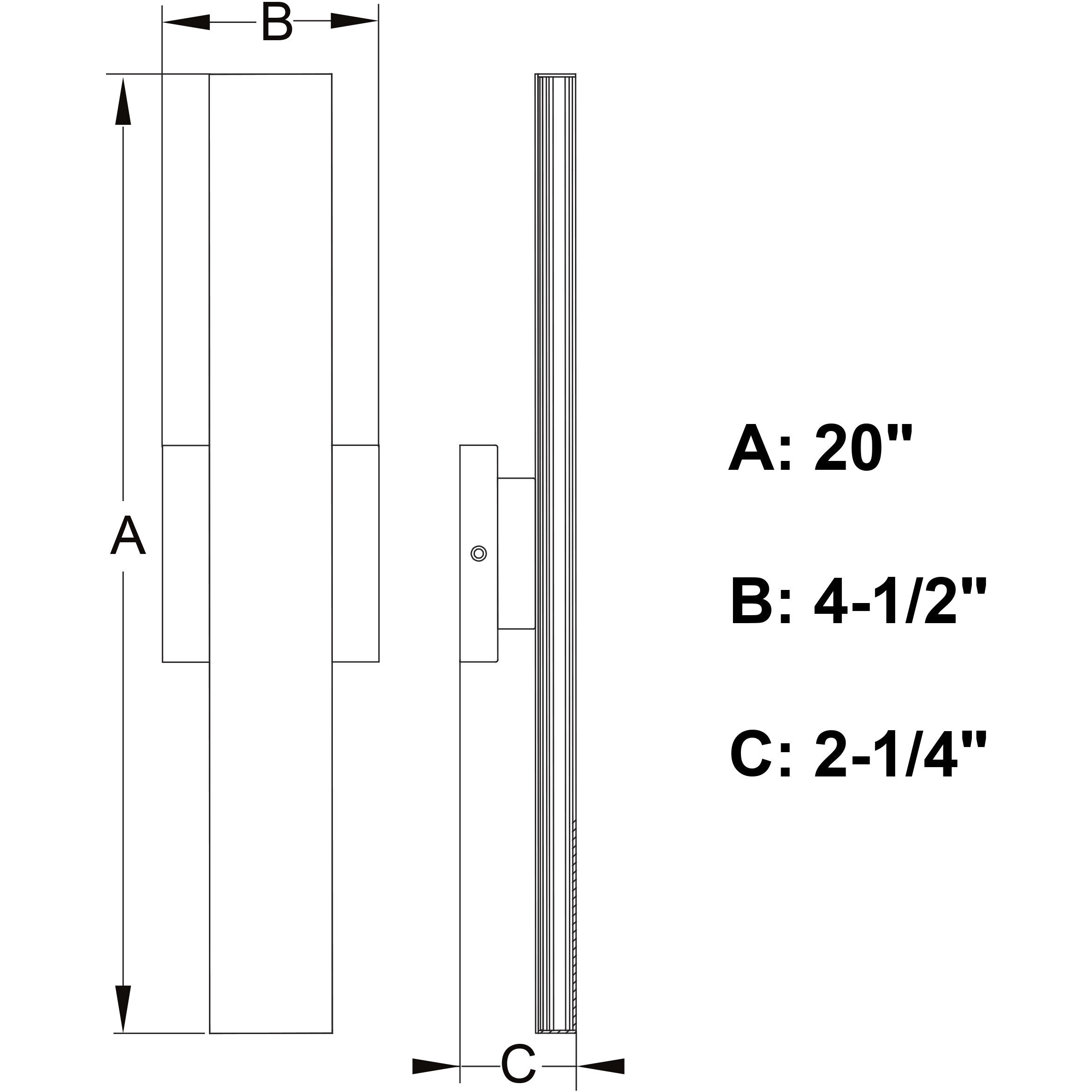 Owen LED 20 inch Matte Black Indoor Outdoor Wall Light, Backlit