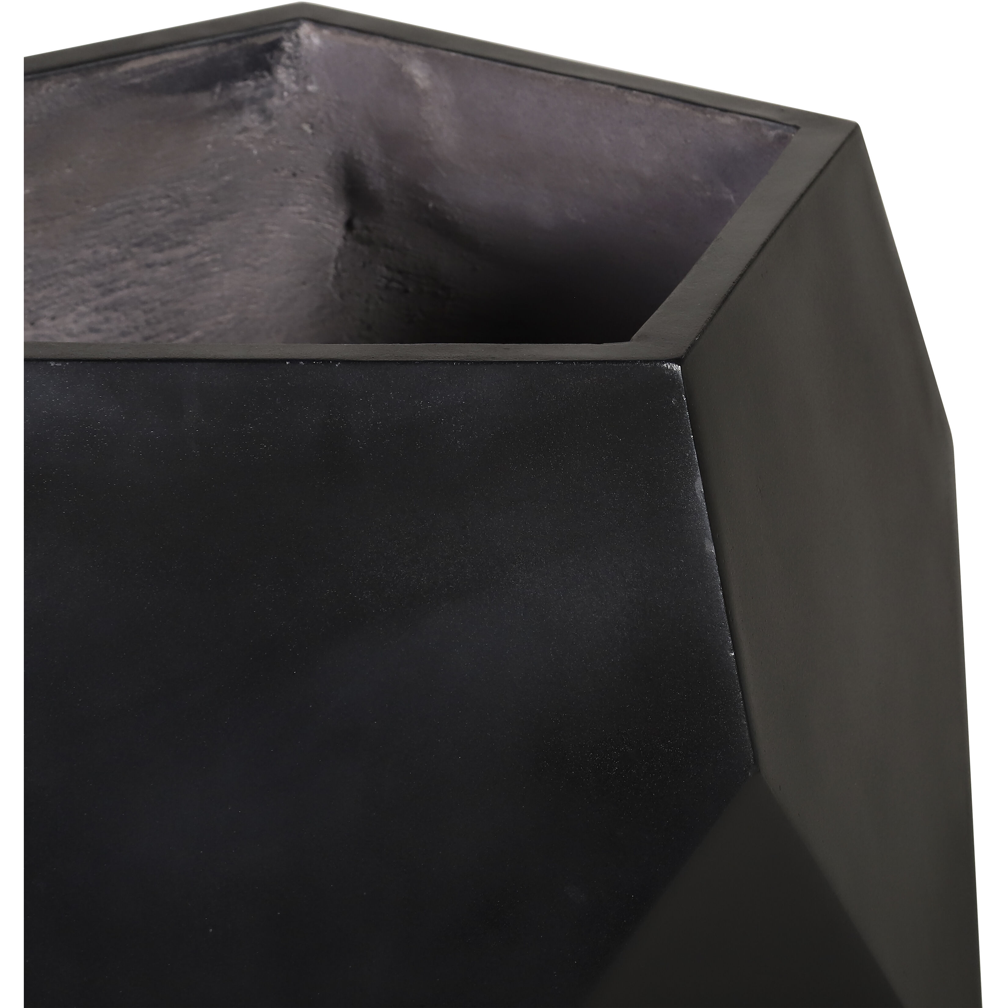 Polygon Black Outdoor Planter