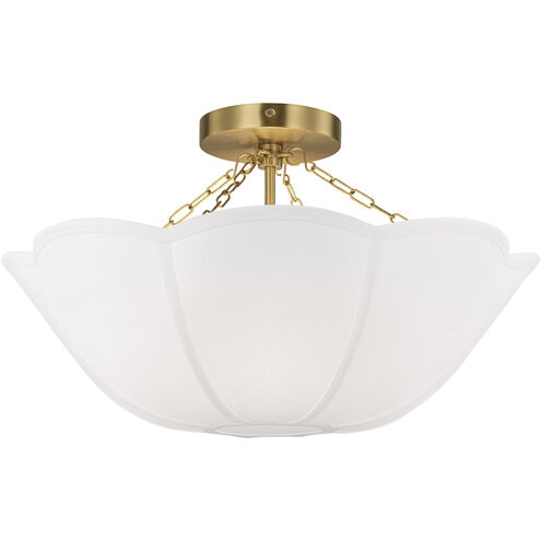 AH by Alexa Hampton Stassi 2 Light 18.5 inch Burnished Brass Semi-Flush Mount Ceiling Light