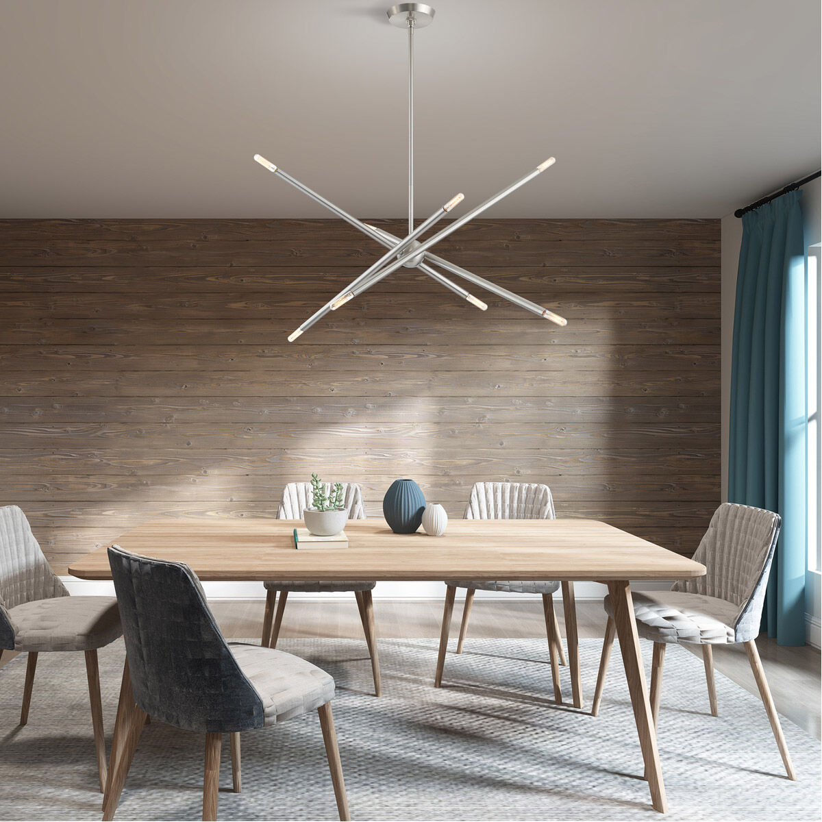 Soho 8 Light 12 inch Brushed Nickel Chandelier Ceiling Light