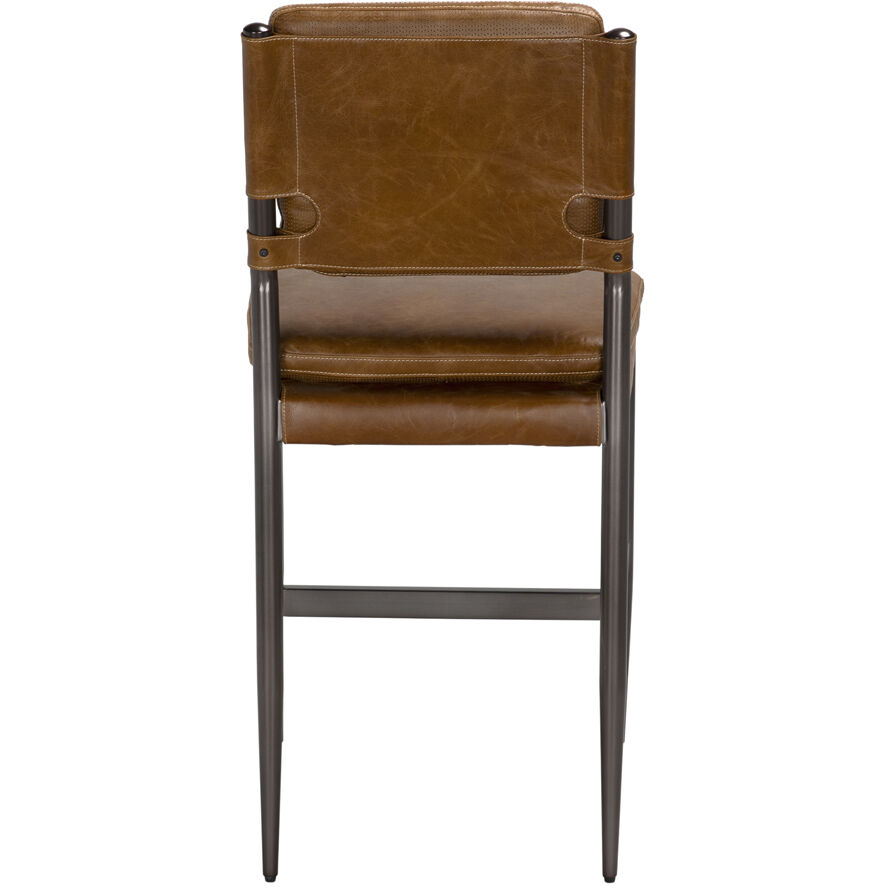 Wooster 40.5 inch Steel Grey Powder Coat and Cuba Brown Counter Chair