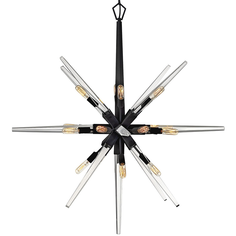 Ariel LED 36 inch Black Chandelier Ceiling Light, Orb