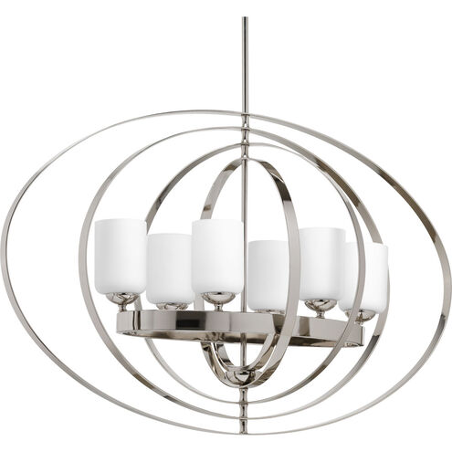 Equinox 6 Light 39 inch Polished Nickel Foyer Pendant Ceiling Light
