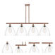 Ballston Ballston Dome 4 Light 50 inch Antique Copper Island Light Ceiling Light in Clear Glass