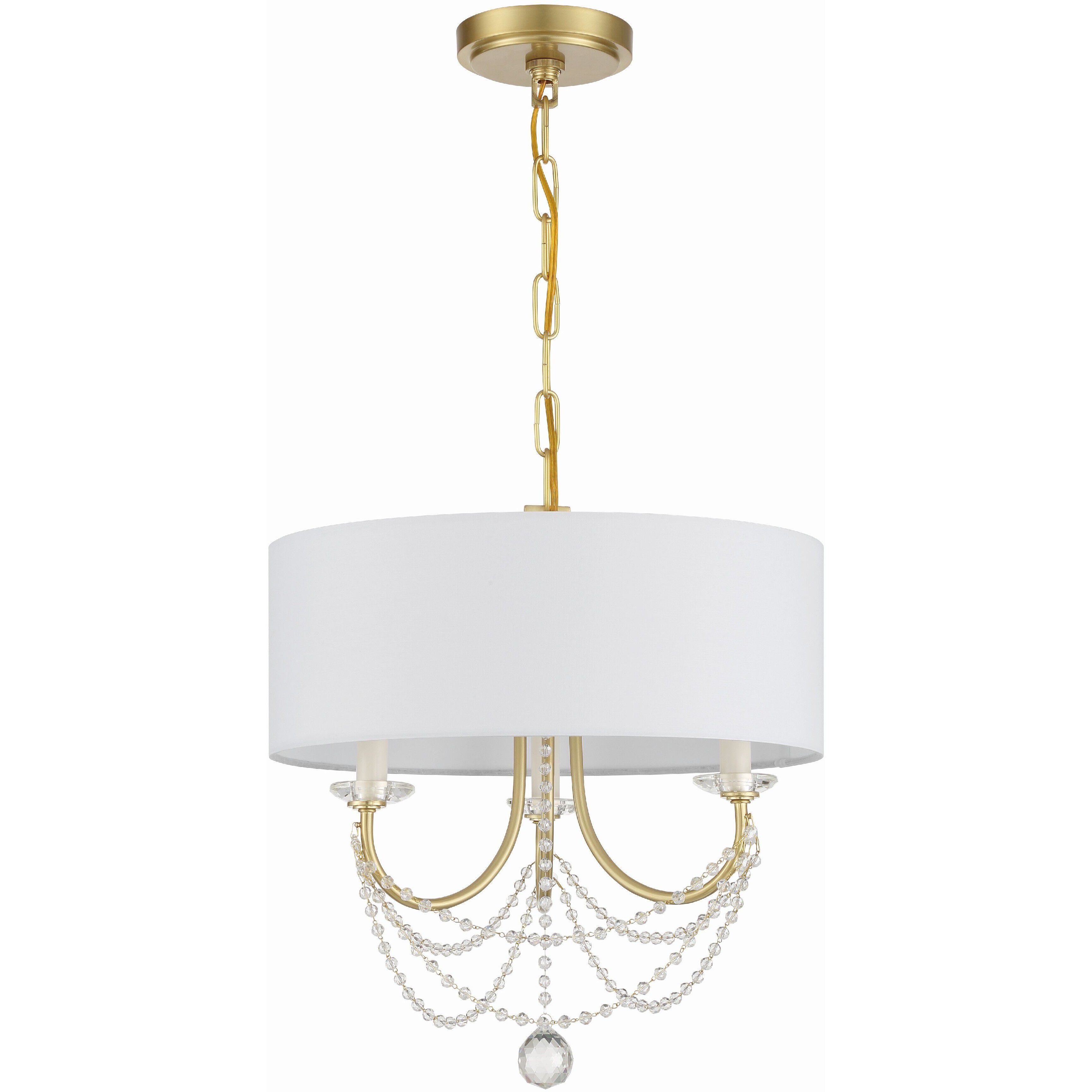 Delilah 3 Light 15.75 inch Aged Brass Mini Chandelier Ceiling Light