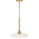 Litto 1 Light 14 inch Brushed Gold Pendant Ceiling Light