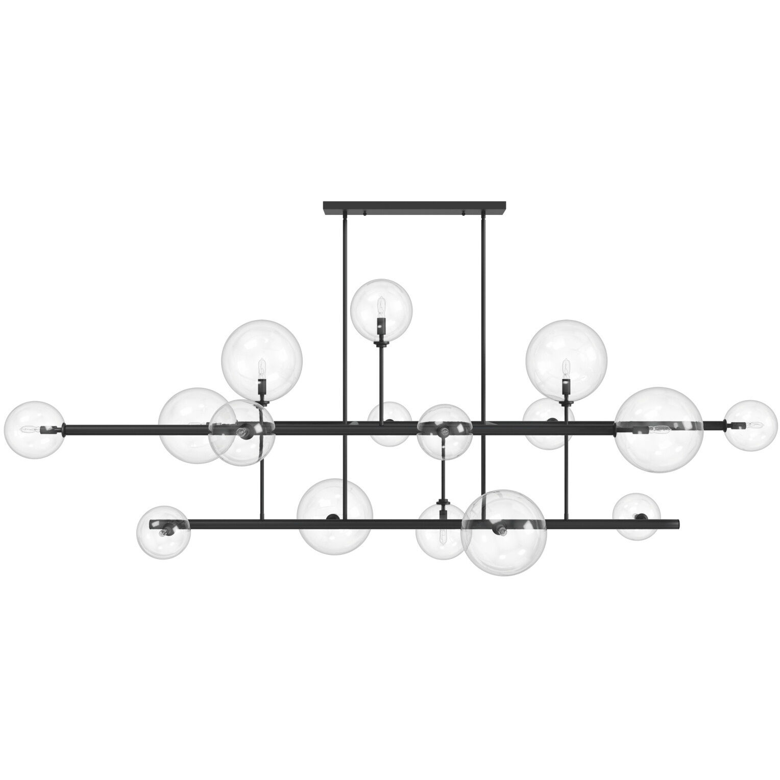 Delilah LED 37 inch Black Chandelier Ceiling Light