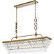 Nordic 6 Light 40 inch Brass Linear Pendant Ceiling Light