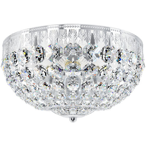 Petit Crystal 4 Light 10 inch Polished Silver Flush Mount Ceiling Light in Spectra